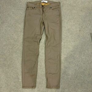 Zara Tan Coated Cropped Jeans